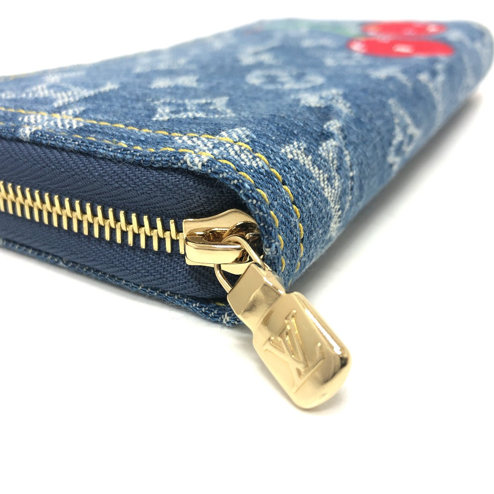 LOUIS VUITTON Long Wallet Purse M23161 denim blue Takashi Murakami collaboration monogram denim LV �~ TM Zippy Wallet unisex(Unisex)