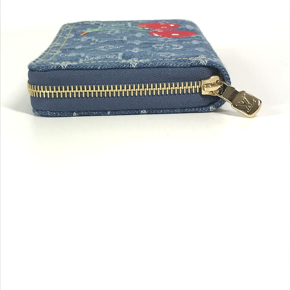 LOUIS VUITTON Long Wallet Purse M23161 , Monogram Cherry Denim blue Takashi Murakami collaboration monogram denim LV �~ TM Zippy Wallet unisex(Unisex)