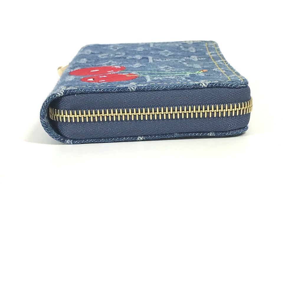 LOUIS VUITTON Long Wallet Purse M23161 , Monogram Cherry Denim blue Takashi Murakami collaboration monogram denim LV �~ TM Zippy Wallet unisex(Unisex)