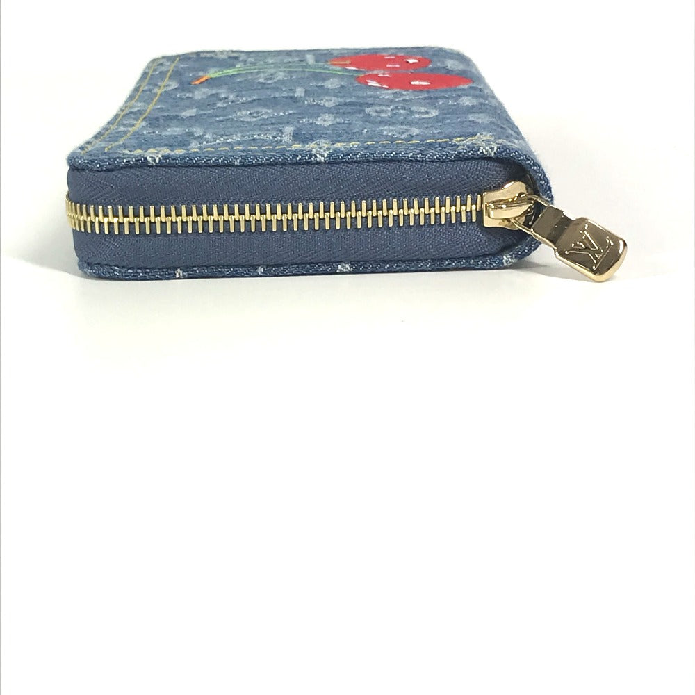 LOUIS VUITTON Long Wallet Purse M23161 , Monogram Cherry Denim blue Takashi Murakami collaboration monogram denim LV �~ TM Zippy Wallet unisex(Unisex)