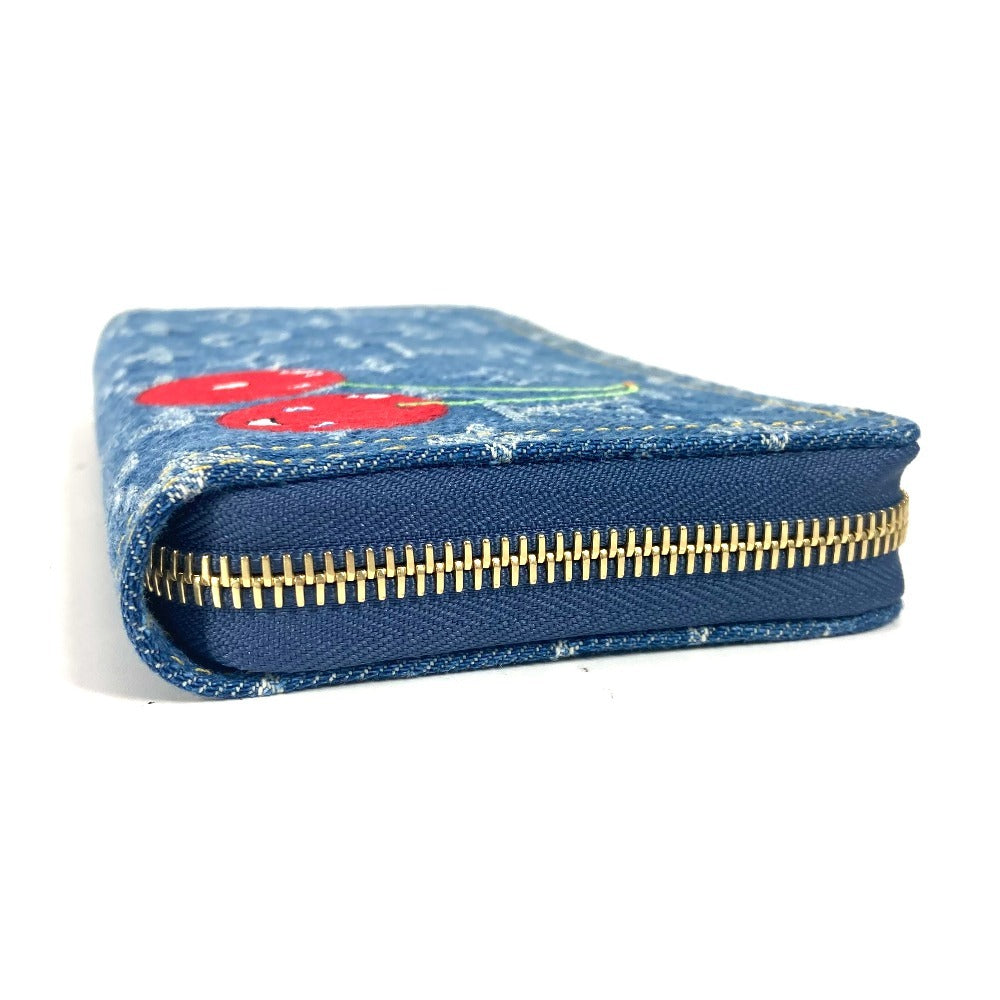 LOUIS VUITTON Long Wallet Purse M23161 , Monogram Cherry Denim blue Takashi Murakami collaboration monogram denim cherry LV × TM Zippy Wallet