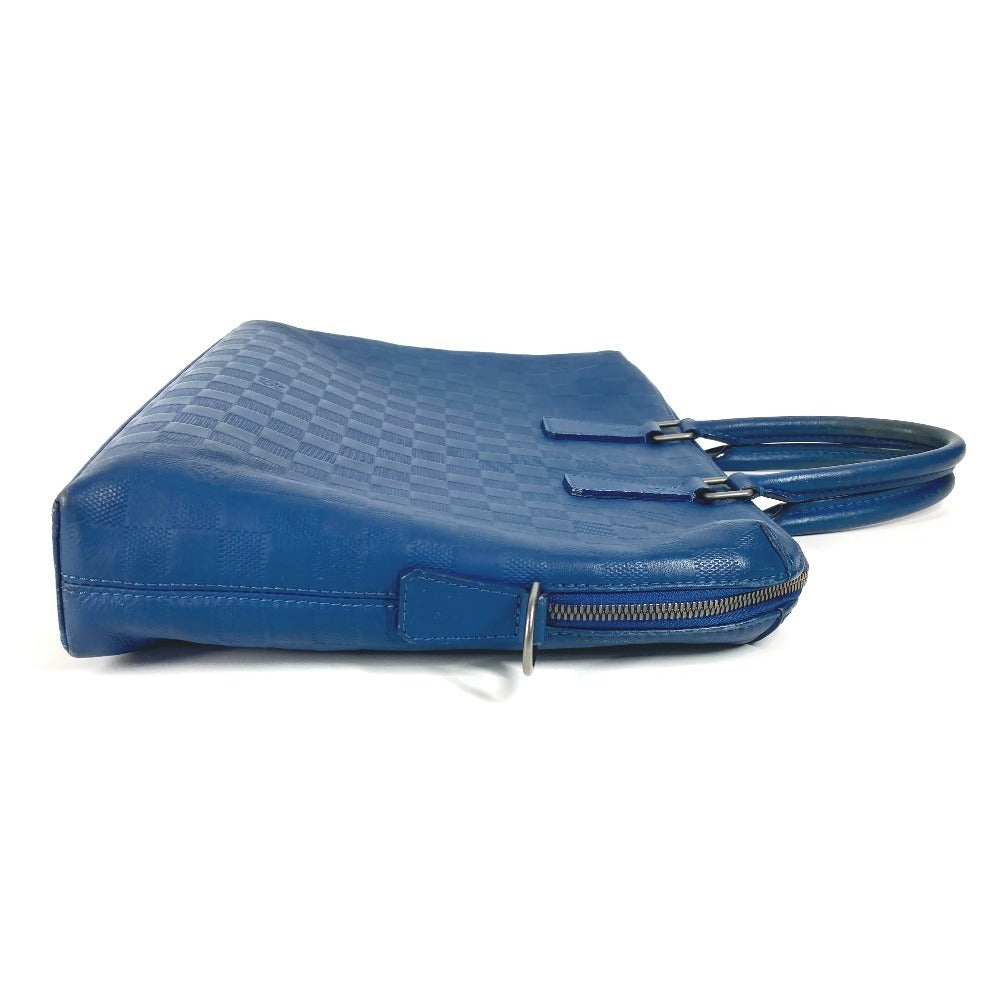 LOUIS VUITTON Business bag N41328 Damier Anfini Leather blue Damier Anfini Porto de Cumanjour PDJ mens