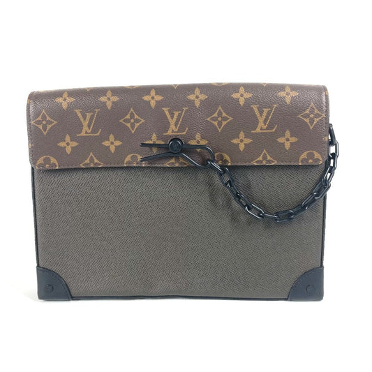 LOUIS VUITTON Clutch bag M30583 Taiga Leather, Monogram Canvas khaki Taiga Monogram Pochette steamer mens