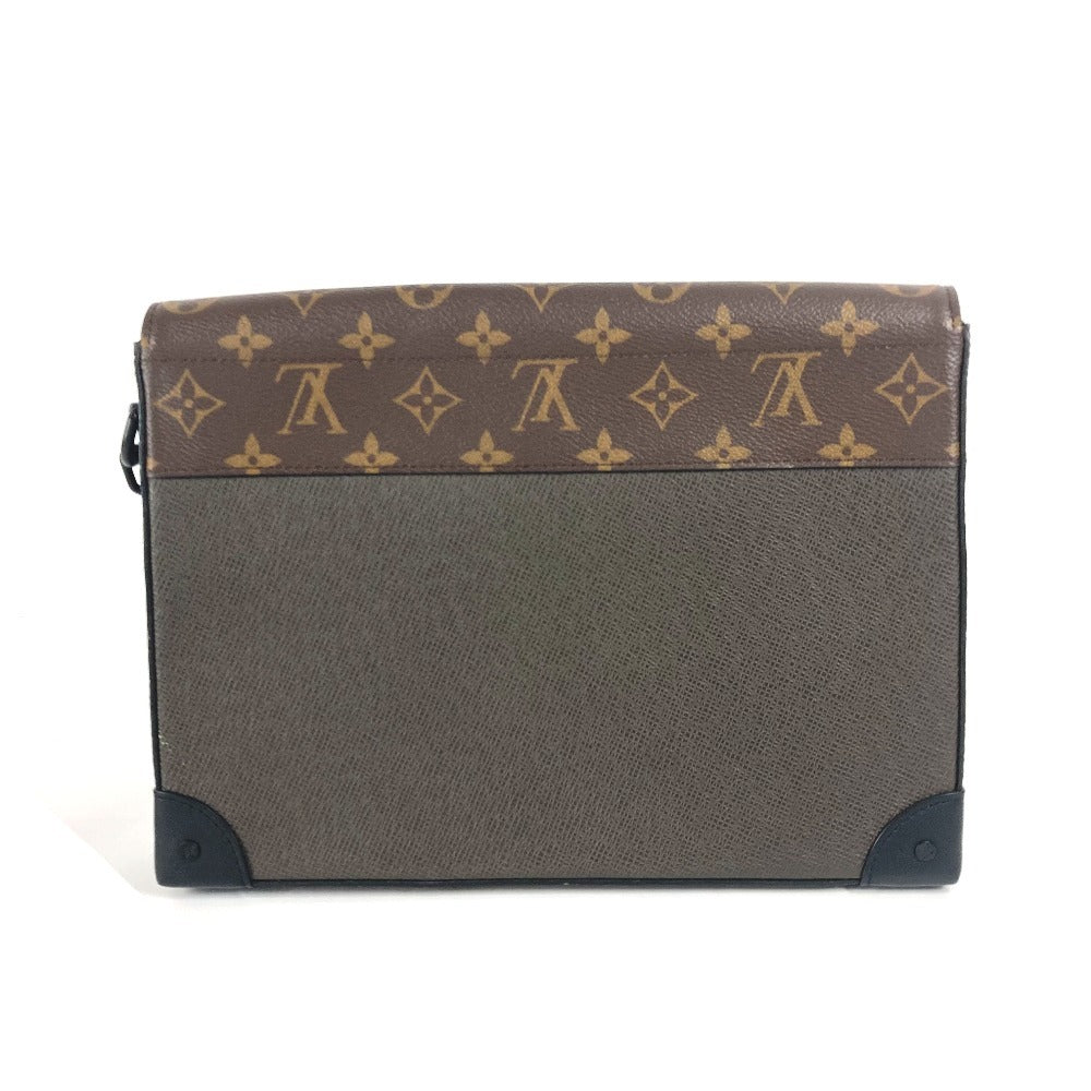 LOUIS VUITTON Clutch bag M30583 Taiga Leather, Monogram Canvas khaki Taiga Monogram Pochette steamer mens