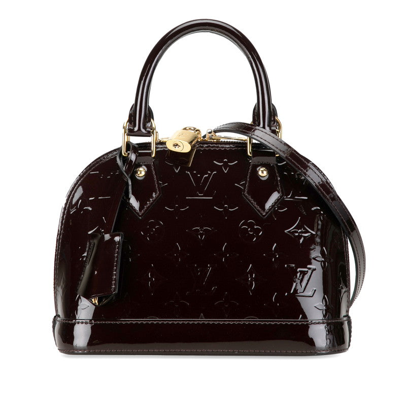 Louis Vuitton Monogram Vernis Alma BB Handbag Shoulder Bag 2WAY M91678 Amarant Pearl Patent Leather Louis Vuitton