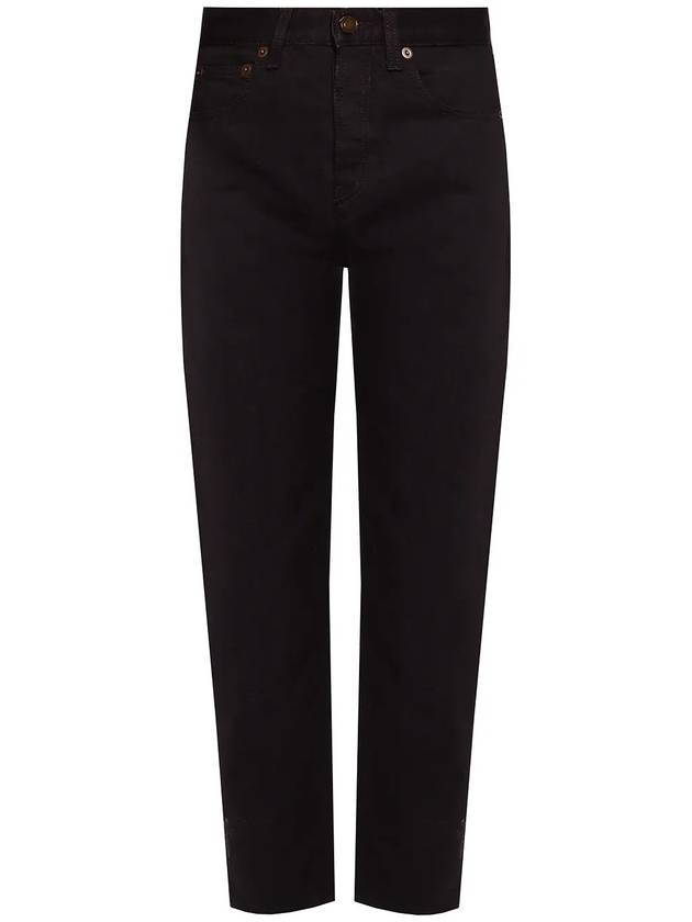 Luxury Saint Laurent Trending 2025 Women's Cotton High Waist Pants Black