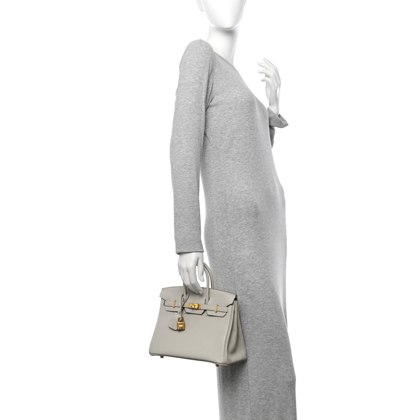 Hermes Togo Birkin 25 Gris Pale
