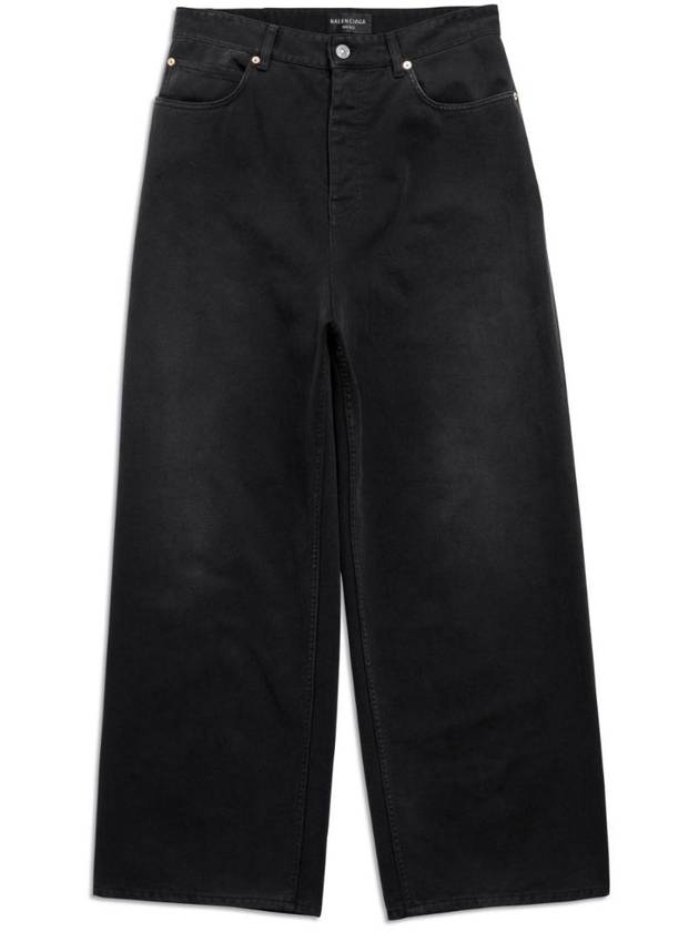Luxury Balenciaga Trending 2026 Mid-Rise Wide Jeans Black