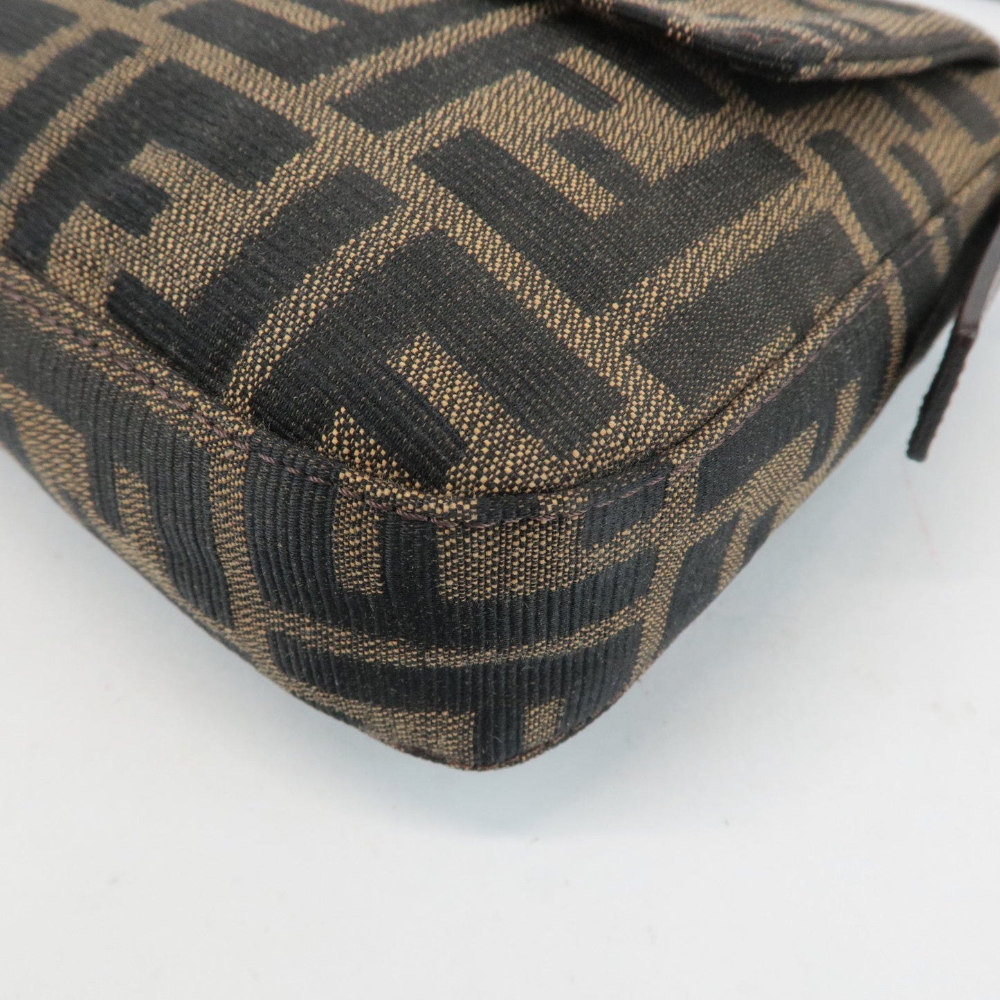 FENDI Zucca Mamma Baguette Canvas Shoulder Bag 26424 Brown Black