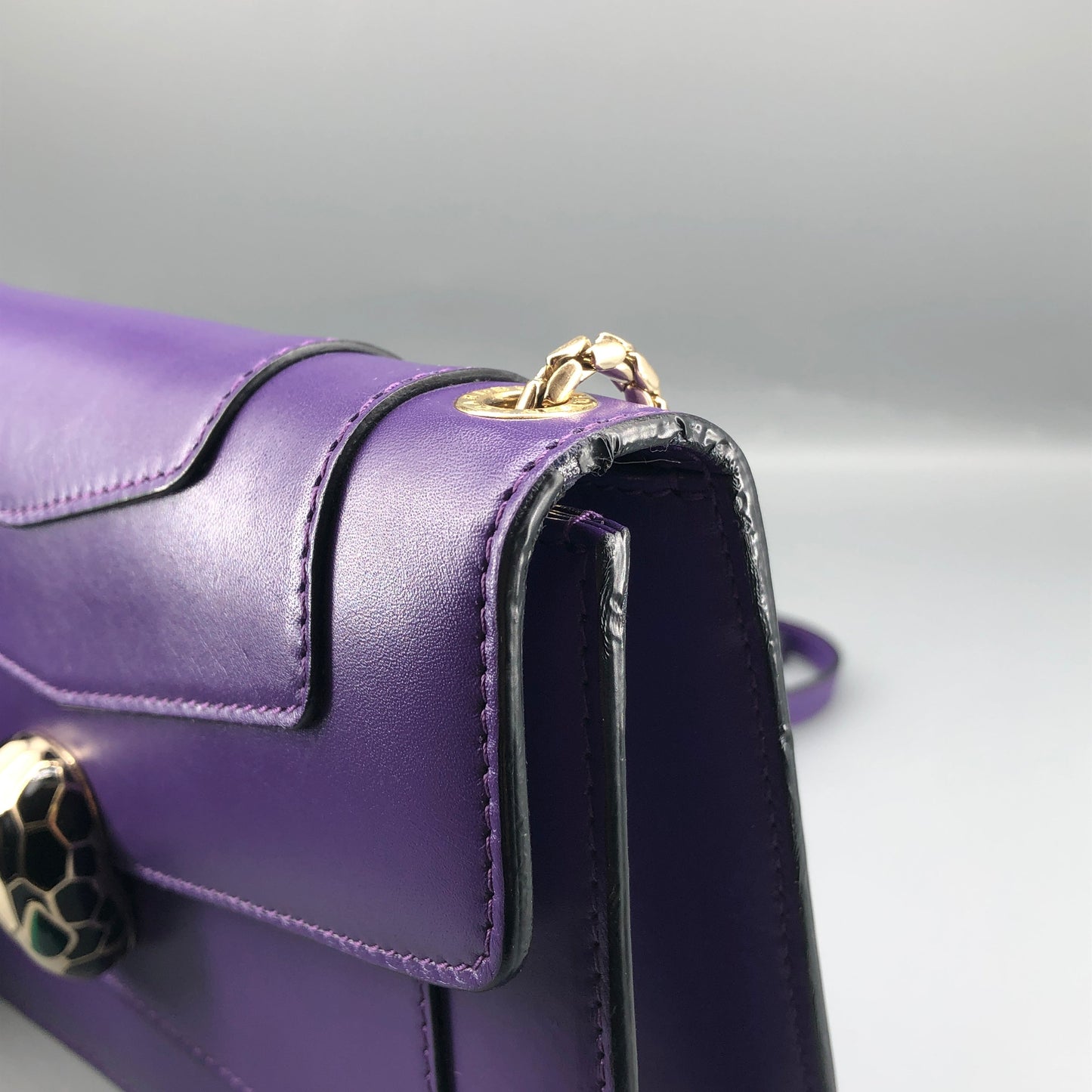 Bulgari Purple Serpenti Forever Flap Shoulder Bag
