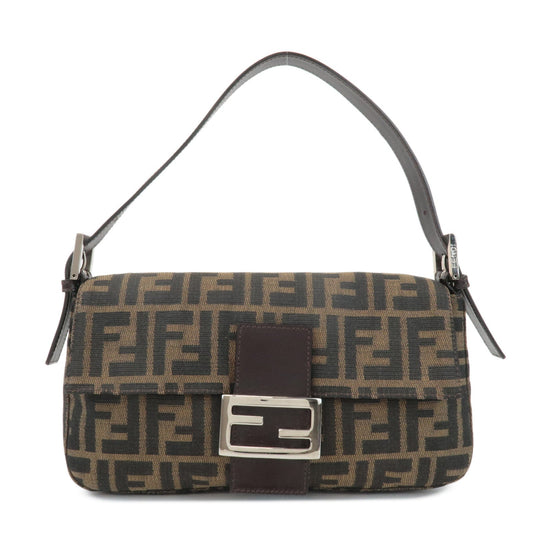FENDI Zucca Mamma Baguette Canvas Shoulder Bag 26424 Brown Black