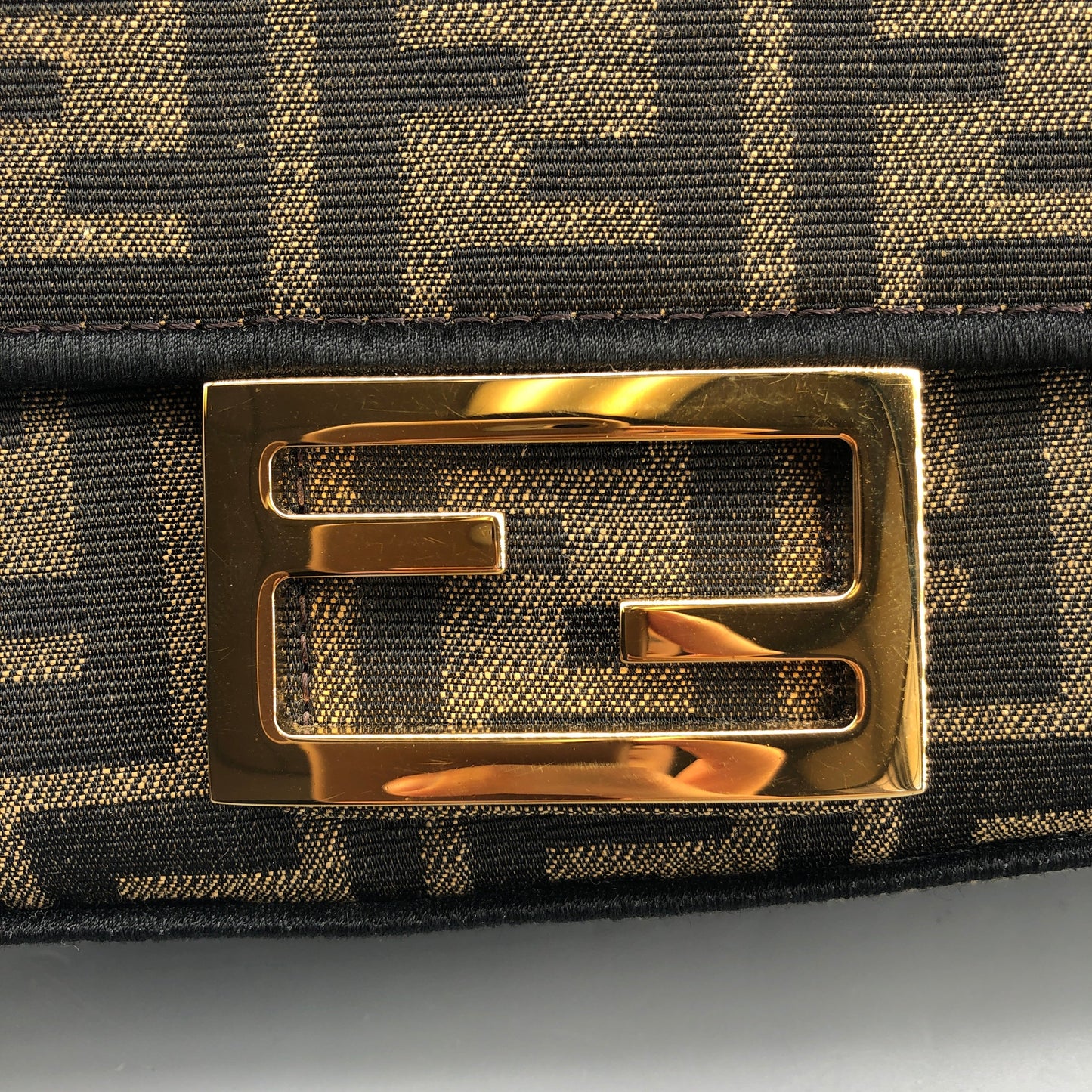 Fendi FF Zucca Baguette Mini Chain Bag Tobacco