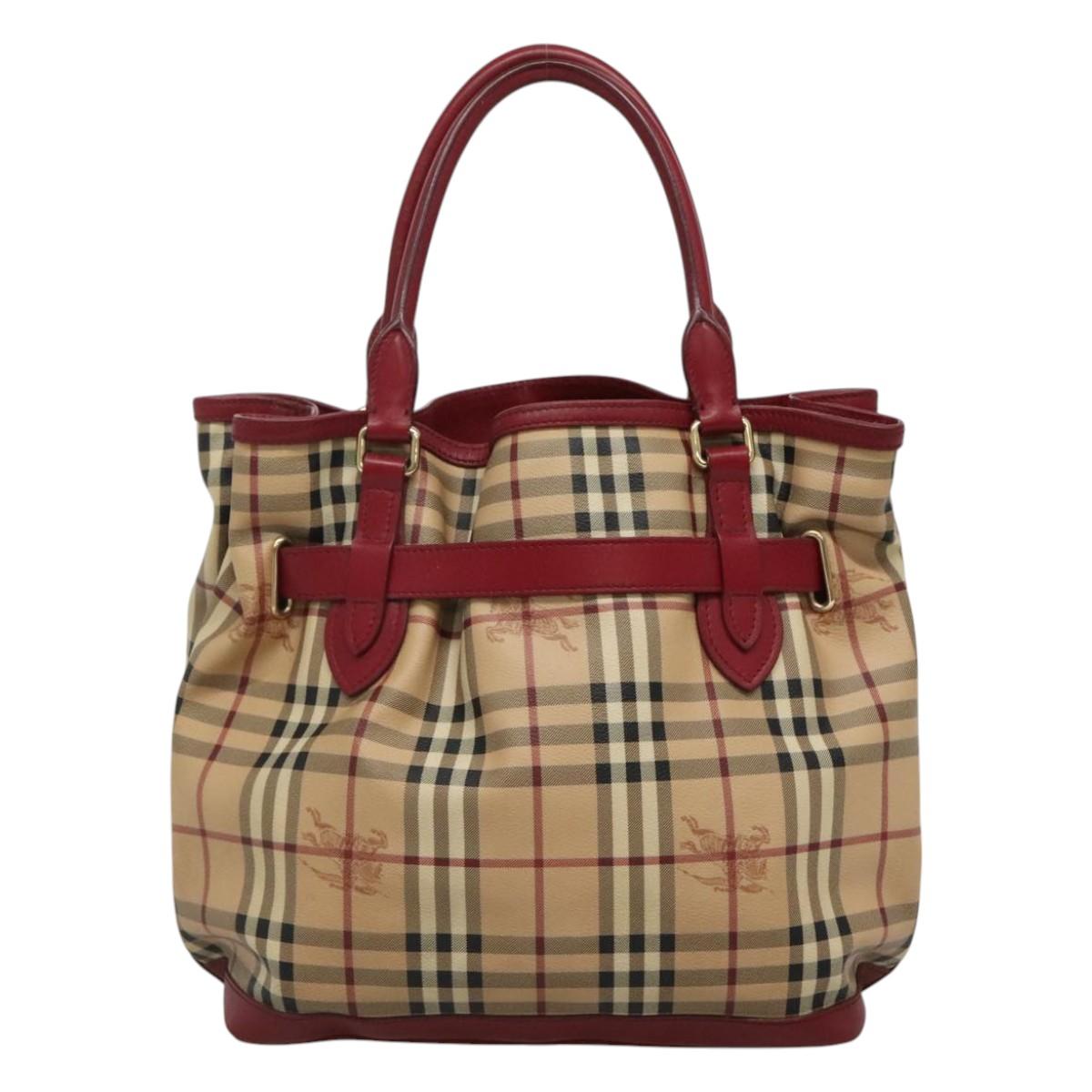 Burberry Haymarket Beige Canvas Handbag ( )