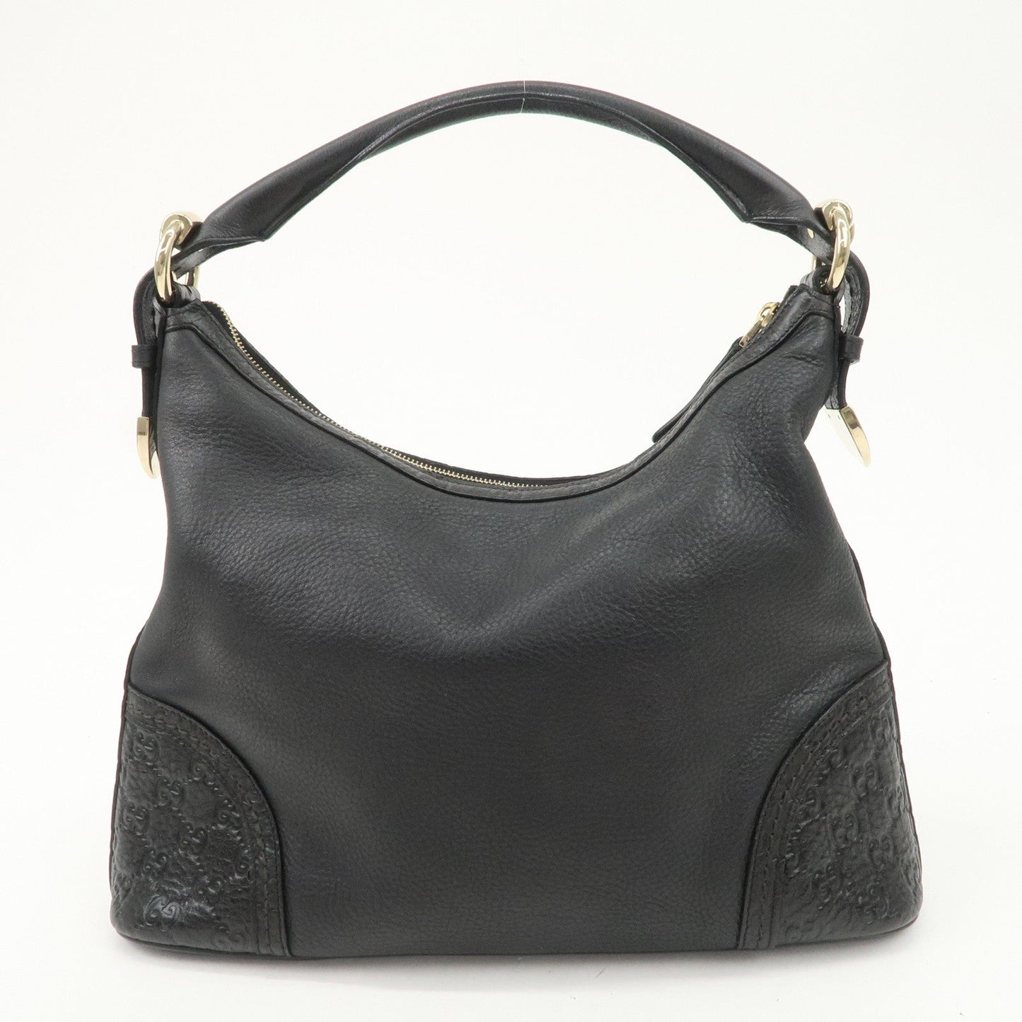 GUCCI Guccissima Leather Shoulder Bag Hand Bag Black 181515