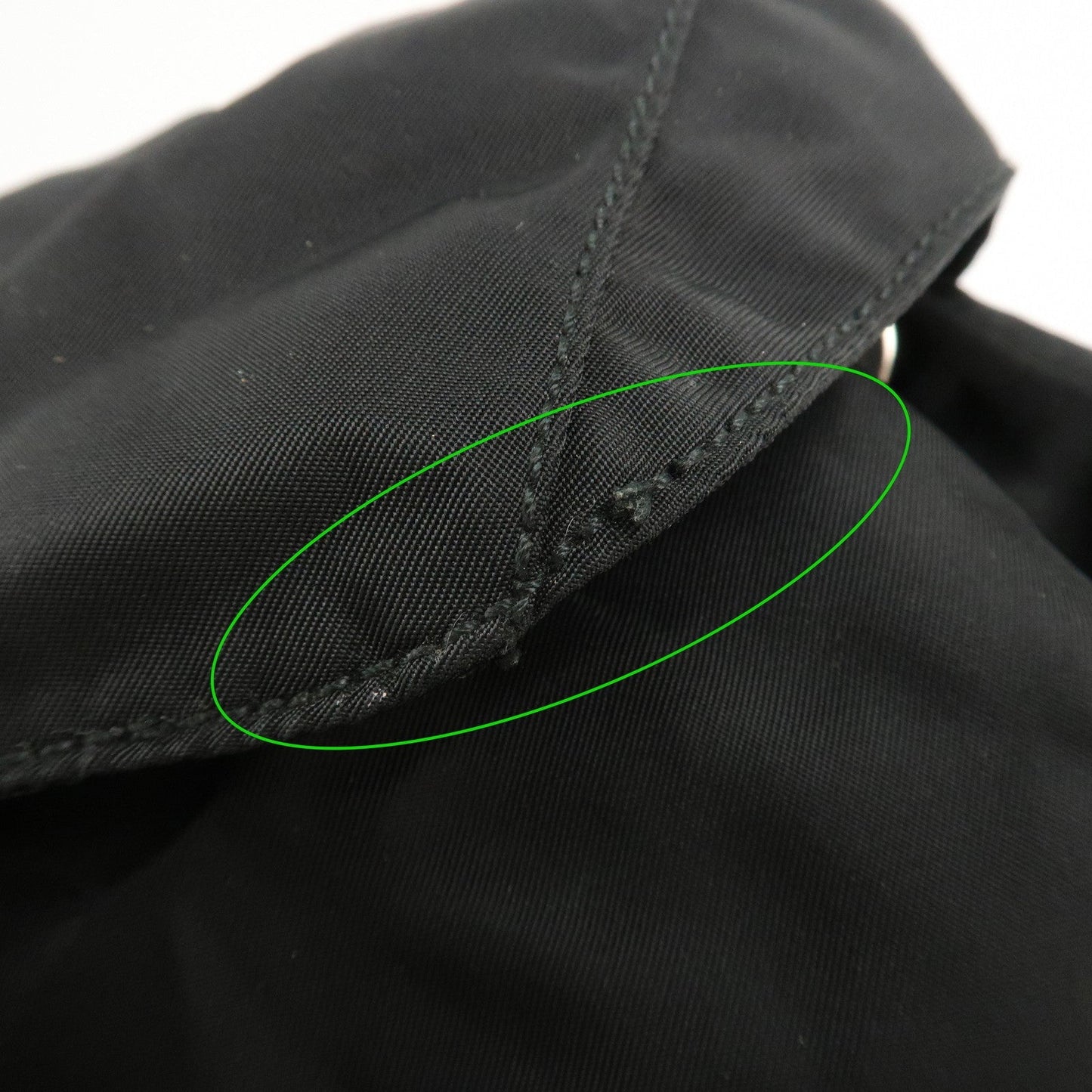 PRADA Triangle Logo Nylon Leather Back Pack Black B5885