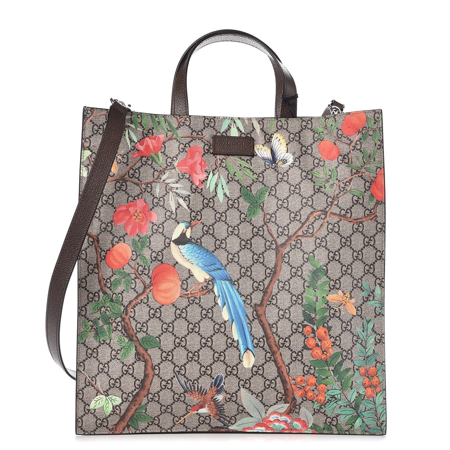 Gucci Caro Leather Canvas Tote