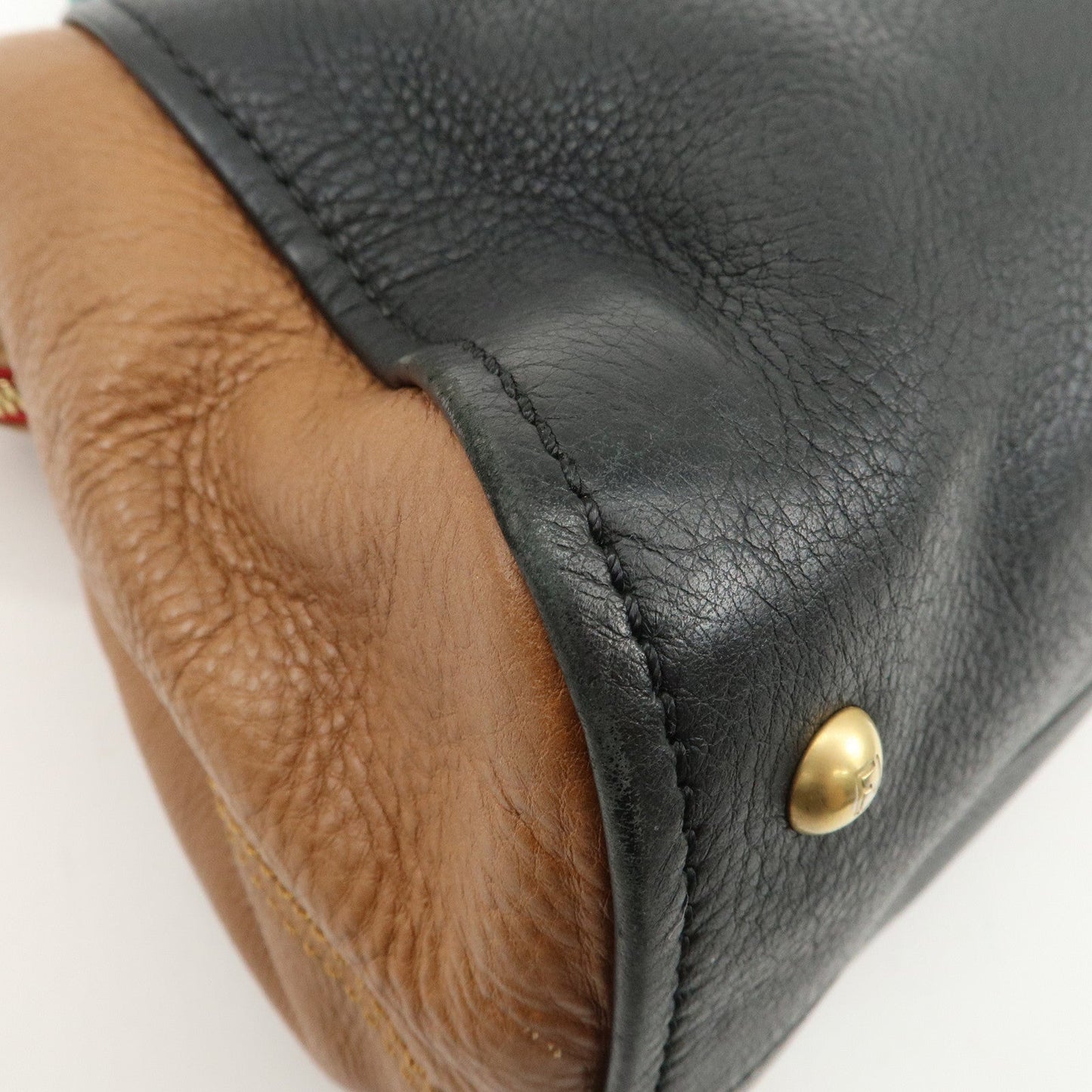FENDI Cameleon Leather 2WAY Bag Black Brown Blue Red 8BL110