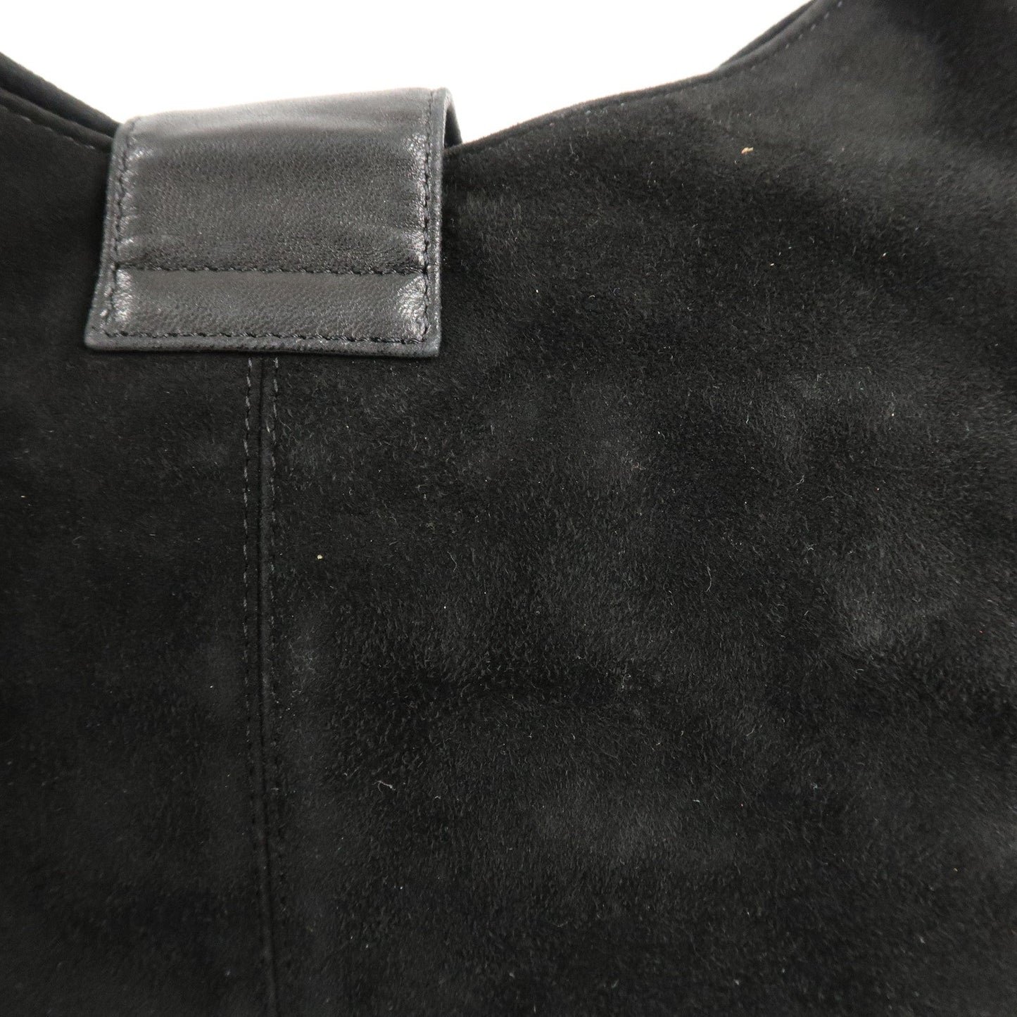 FENDI Suede Leather Shoulder Bag Black 26569