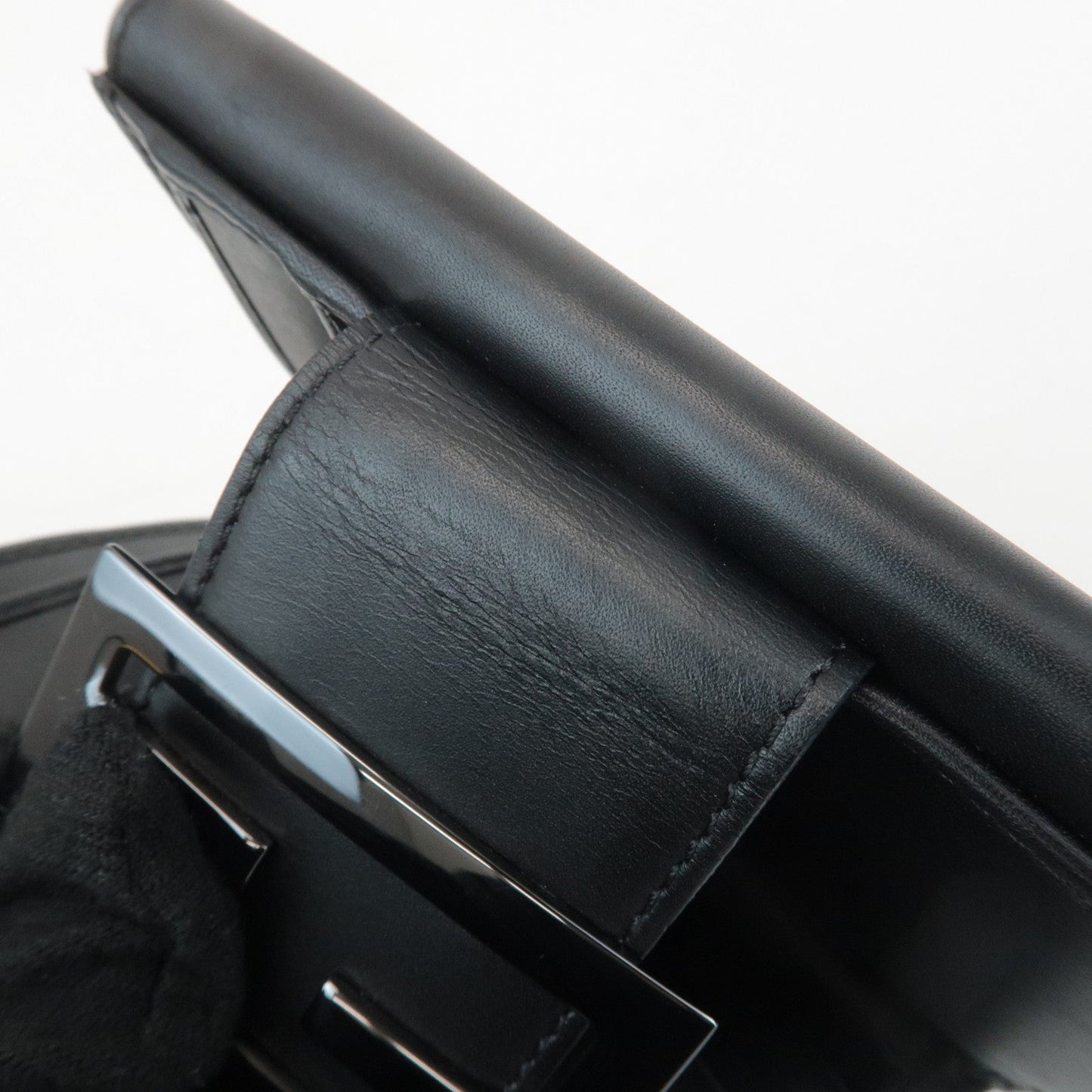 FENDI Zucchino Canvas Leather Double Hook Wallet Black 8M0035