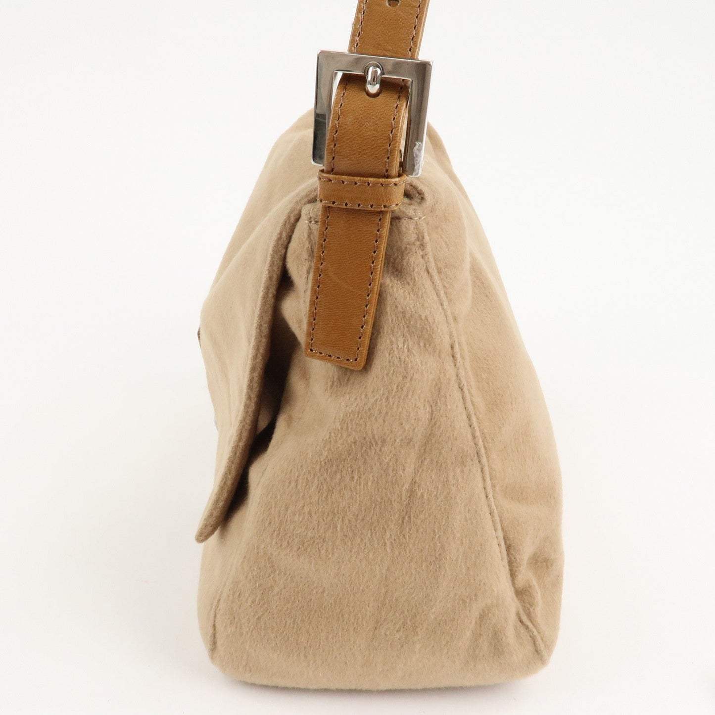 FENDI Mamma Baguette Cashmere Leather Shoulder Bag 26325
