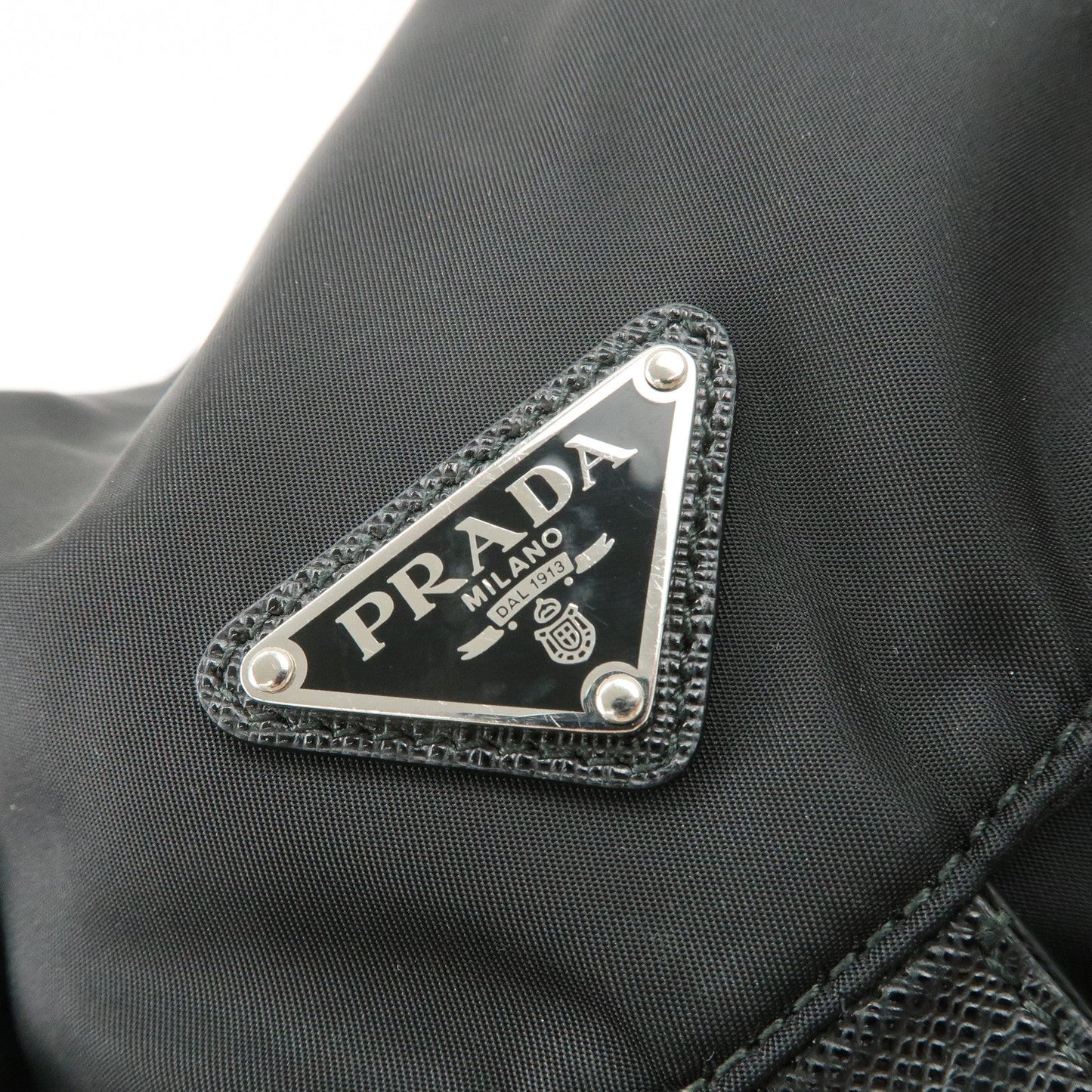PRADA Re-Nylon Triangle Logo Nylon Leather Back Pack NERO 1BZ811
