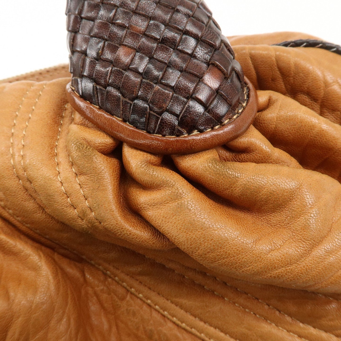 FENDI Leather Mini Spy Bag Hand Bag Brown Dark Brown 8BL078