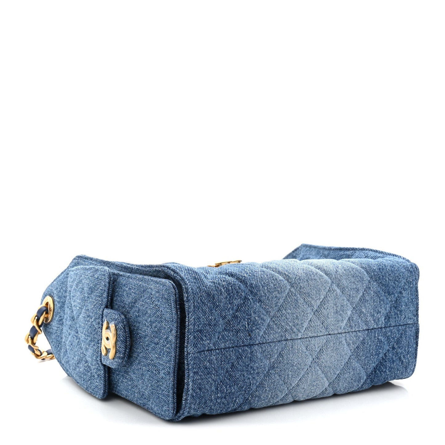 Washed Quilted Mini Chanel 25 Handbag Blue