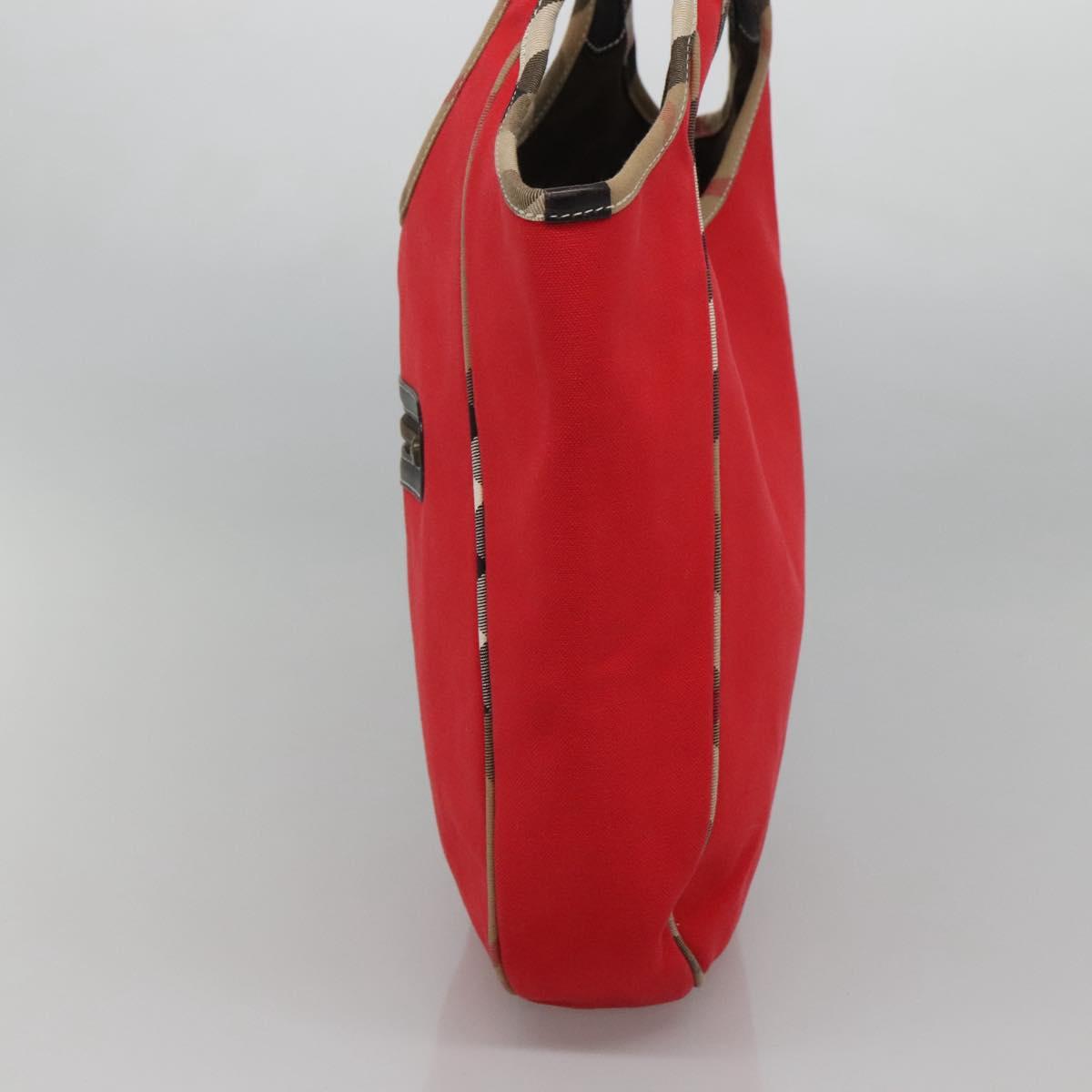 Burberry Nova Check Red Canvas Tote Bag ( )