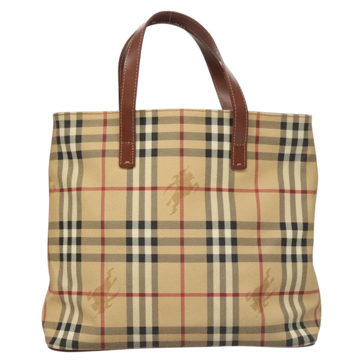 Burberry Haymarket Beige Canvas Handbag ( )