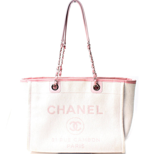 Chanel Deauville Canvas Small Tote Bag