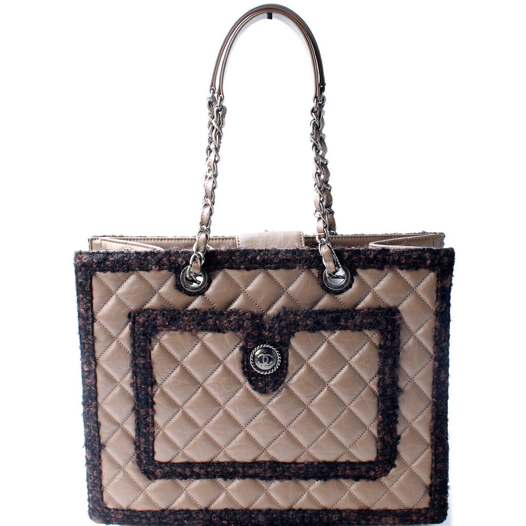 Chanel Tweed Trim Shopping Tote 20 Mil Bag
