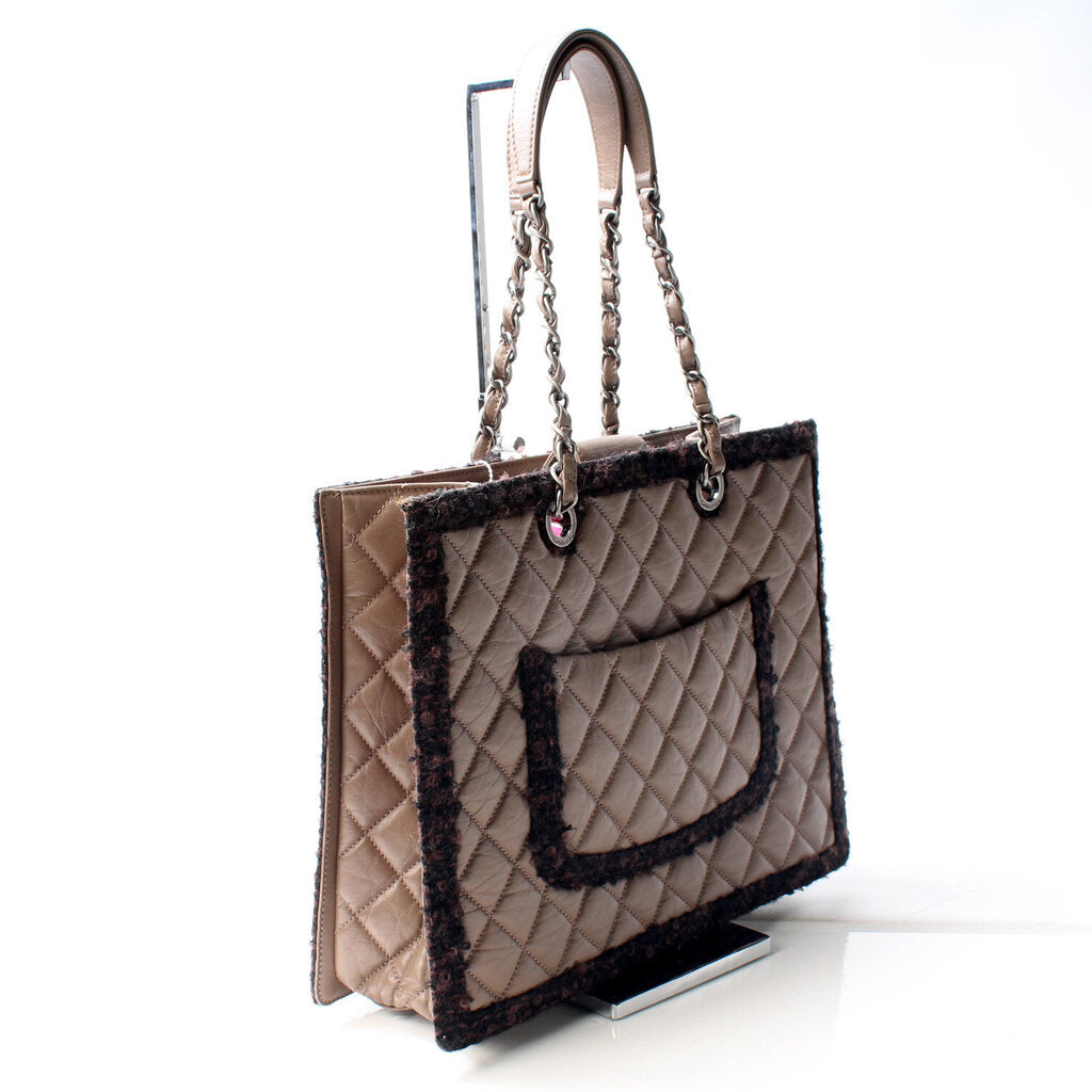 Chanel Tweed Trim Shopping Tote 20 Mil Bag
