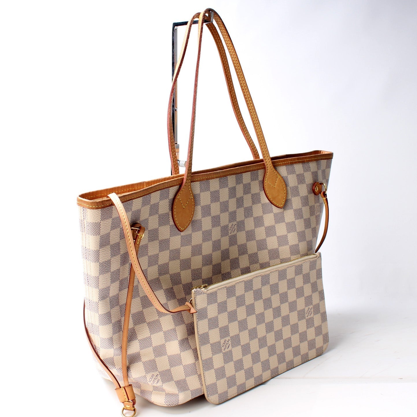 Louis Vuitton Neverfull W/Wallet MM Damier Azur