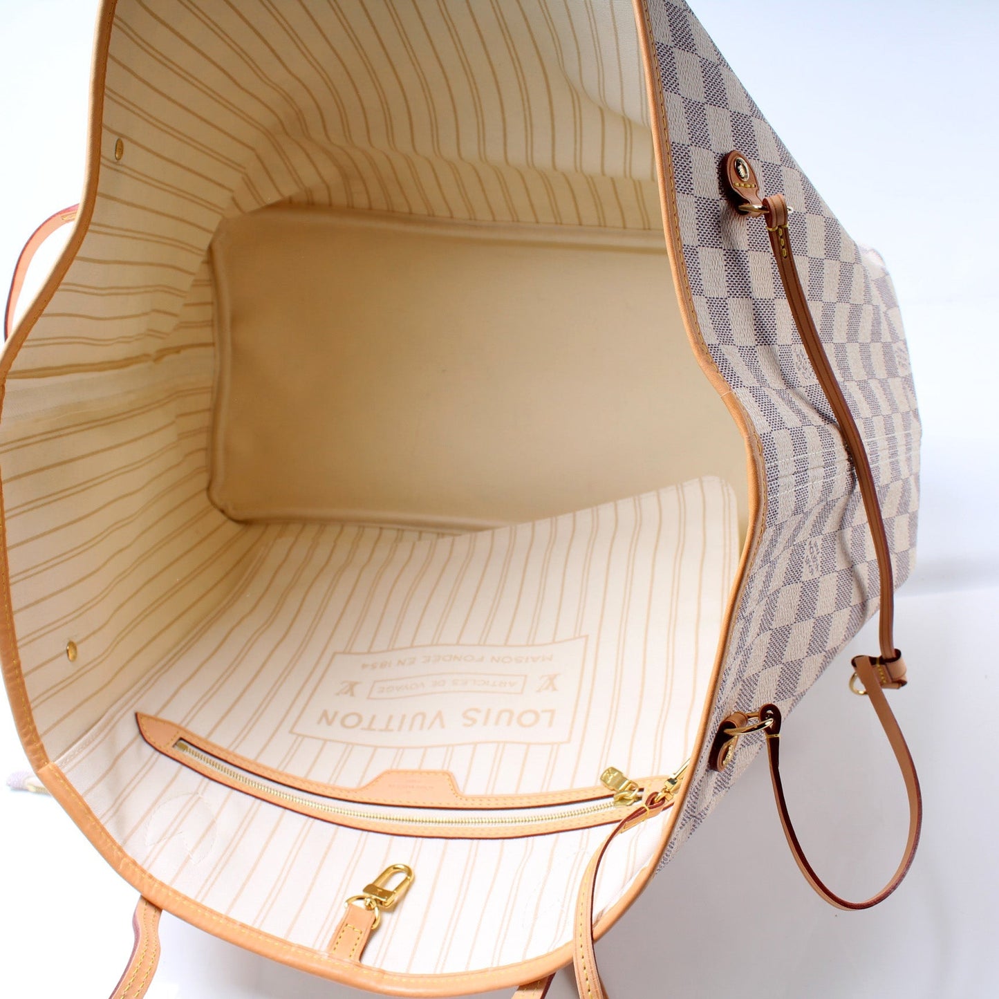 Louis Vuitton Neverfull W/Wallet GM Damier Azur