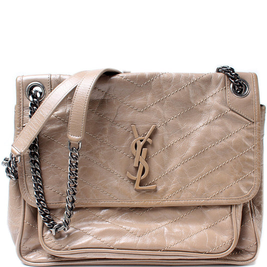 Saint Laurent Niki Medium Crinkle Leather Bag