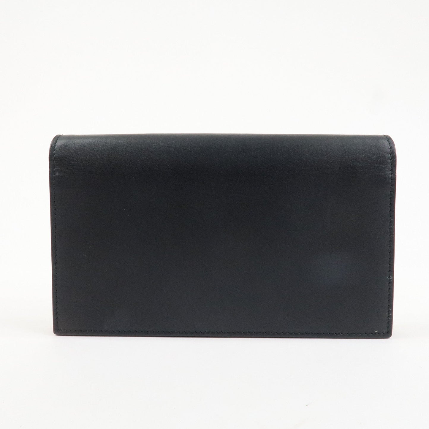 GUCCI GG Marmont Leather Chain Wallet Gold HDW Black 431478