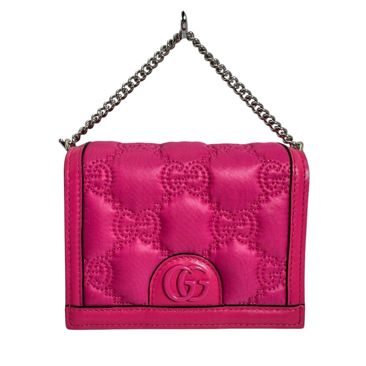 GUCCI Handbag Nylon, Leather pink Handbag 2WAY bag GG Mini Matelasse Women