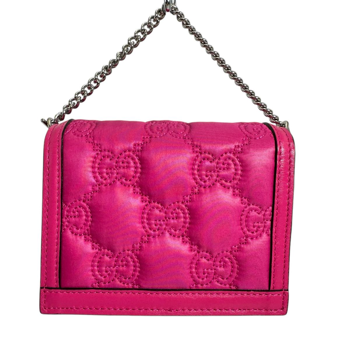 GUCCI Handbag Nylon, Leather pink Handbag 2WAY bag GG Mini Matelasse Women