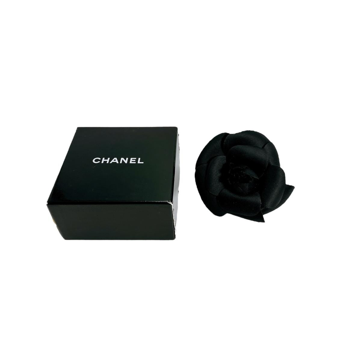 CHANEL Brooch black corsage Camelia Women