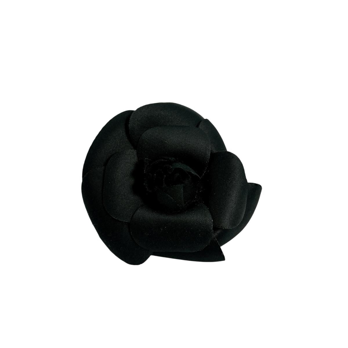 CHANEL Brooch black corsage Camelia Women