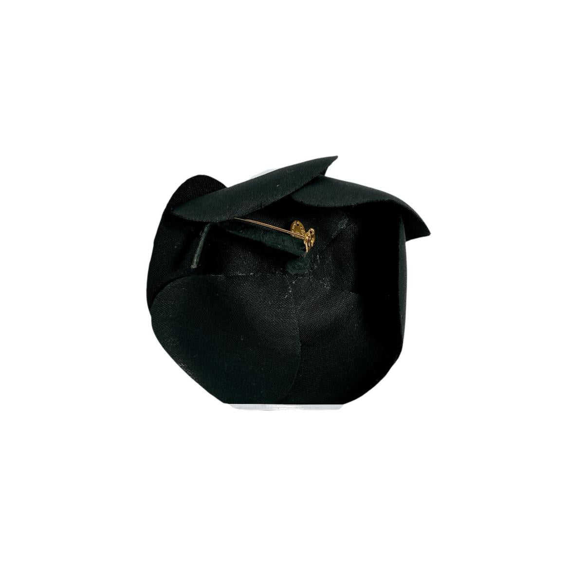CHANEL Brooch black corsage Camelia Women