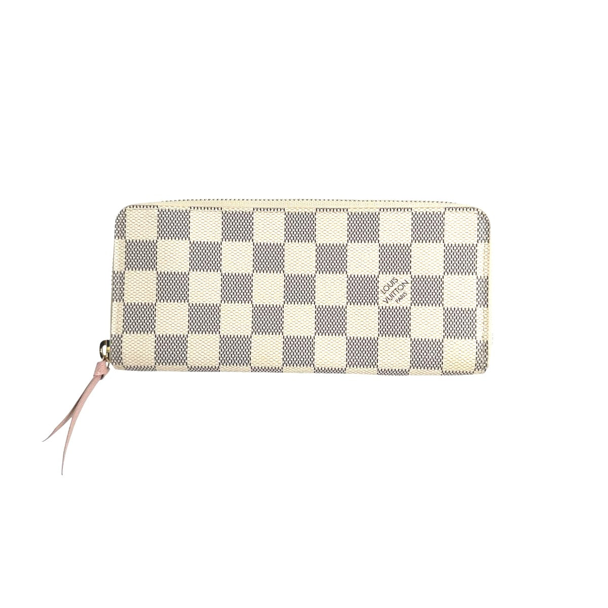 LOUIS VUITTON Long Wallet Purse N61264 Damier Azur Canvas Two-tone (gray) Portefeuille Clemence Damier Azur Zip Around Women(Unisex)