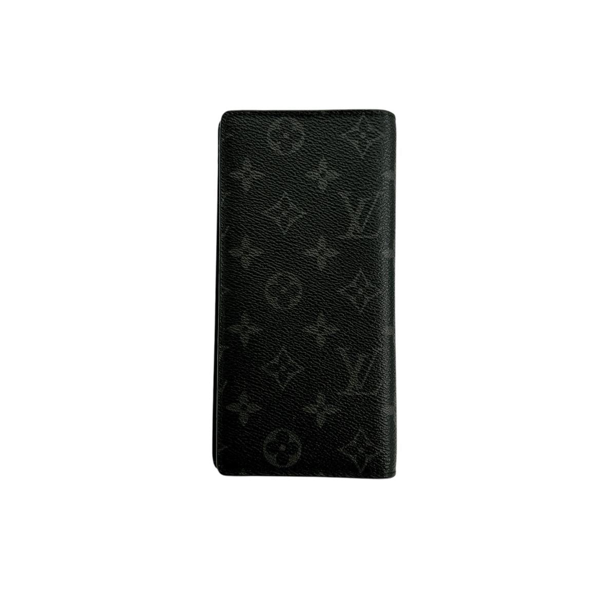 LOUIS VUITTON Long Wallet Purse M61697 Monogram canvas Gray x black Bifold Walletlong wallet Eclipse Portefeuille Blaza mens
