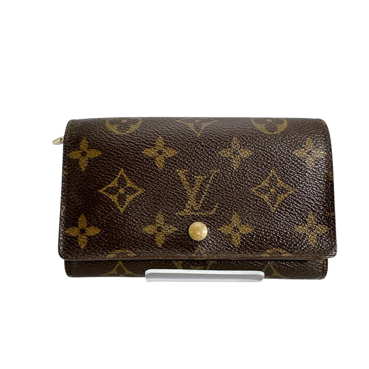 LOUIS VUITTON Bifold Wallet M61736 Monogram canvas Brown L-shaped fastener Monogram Porto Monevier Tresor unisex(Unisex)