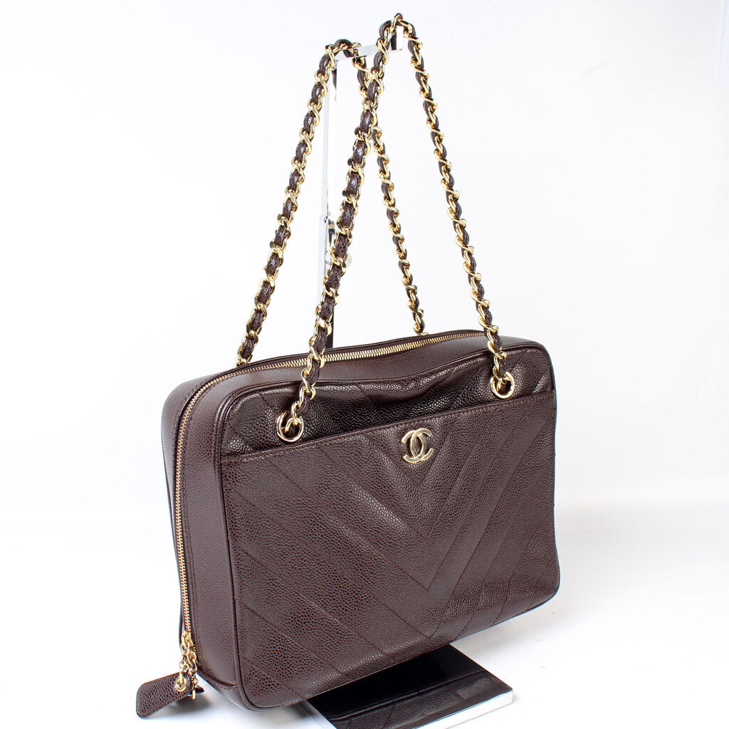 Chanel CC Chevron Pocket Camera Caviar 6M Bag