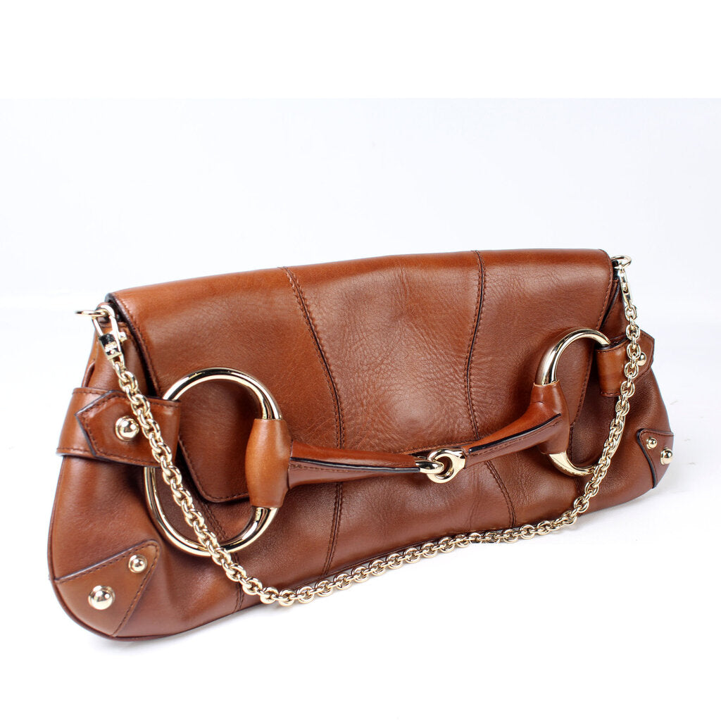 Gucci 131471 Horsebit Chain Clutch Bag