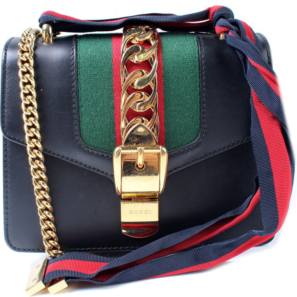 Gucci 431666 Sylvie Mini Leather Shoulder Bag
