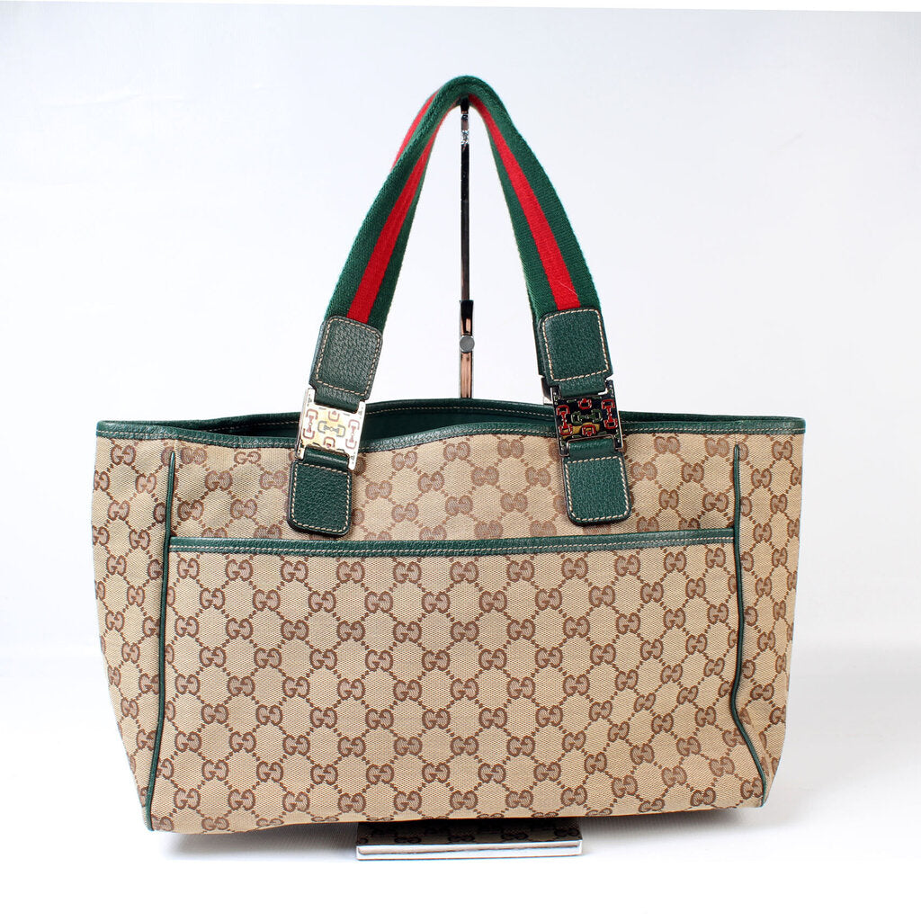 Gucci 145758 GG Canvas Medium Tote Bag