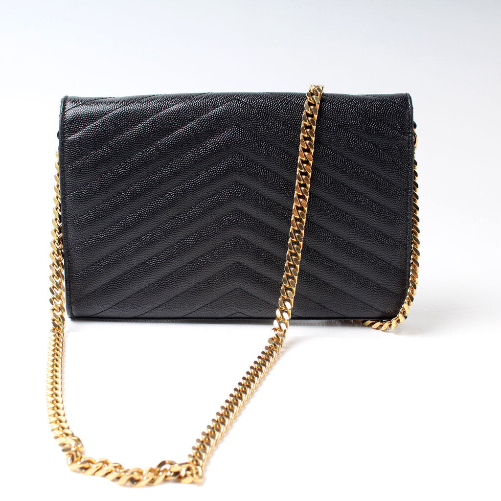 Saint Laurent Grain De Chain Wallet Black 377828 Bag