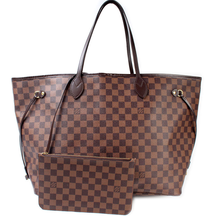 Louis Vuitton Neverfull GM W/ Pochette Damier Ebene